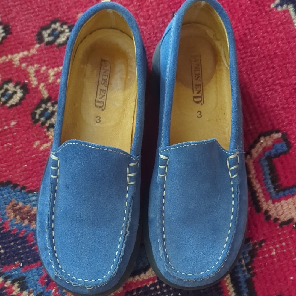 Lands' End Blue Dress Shoes Moccasin-Style
